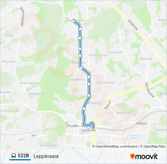 522B Bus Line Map