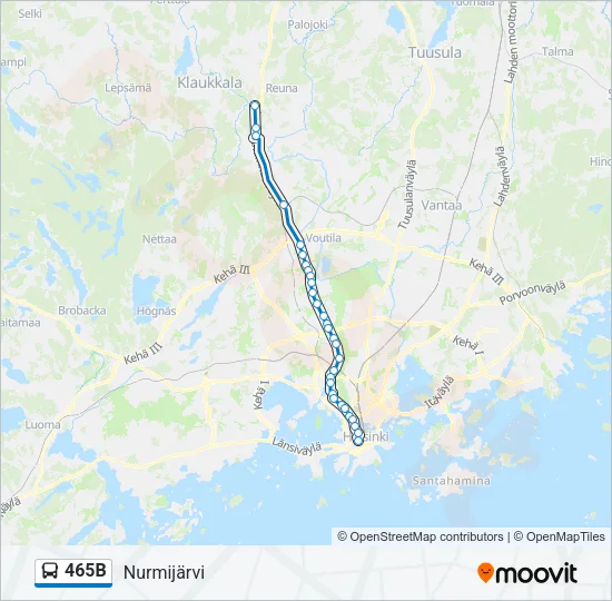 465B Bus Line Map
