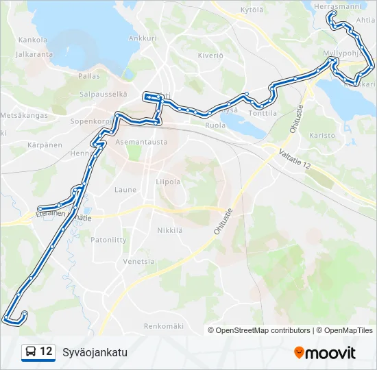 12 Bus Line Map