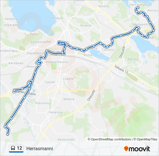 12 Bus Line Map