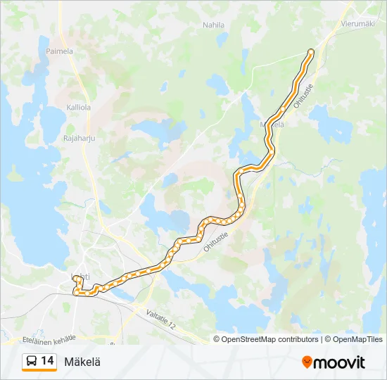 14 Bus Line Map