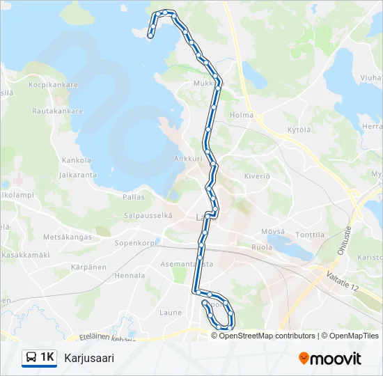 1K Bus Line Map