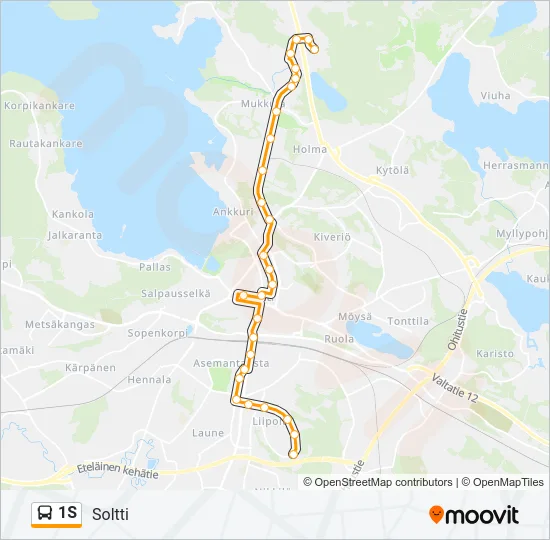 1S Bus Line Map