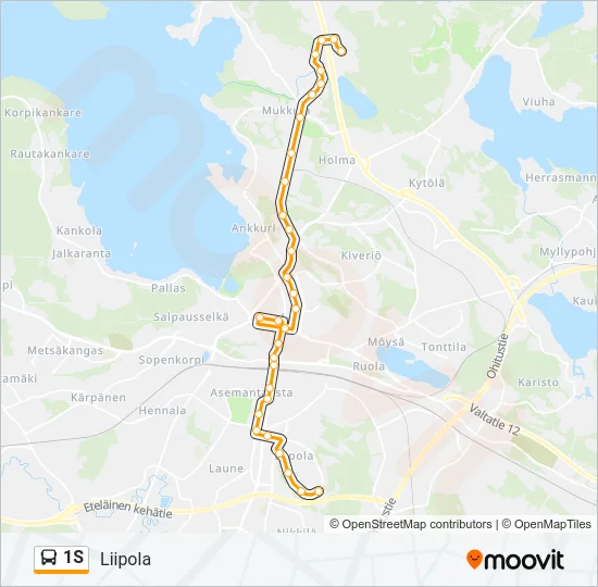 1S Bus Line Map