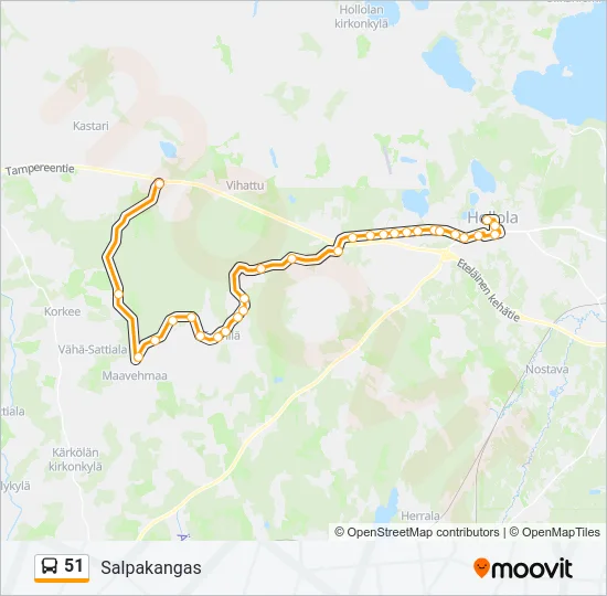51 Bus Line Map