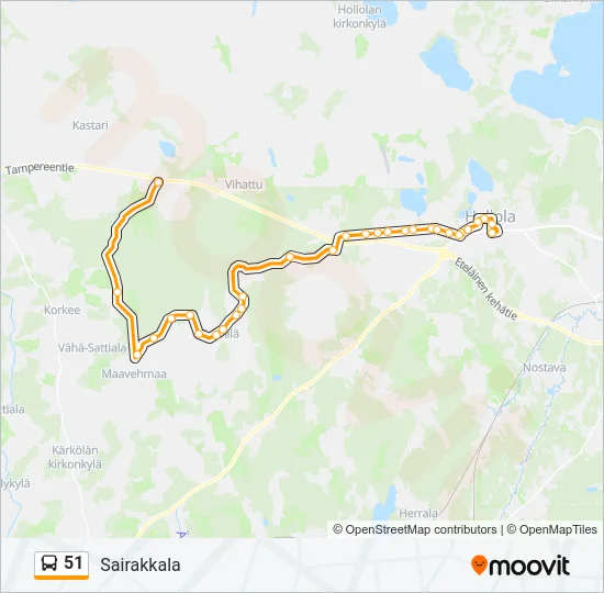 51 Bus Line Map