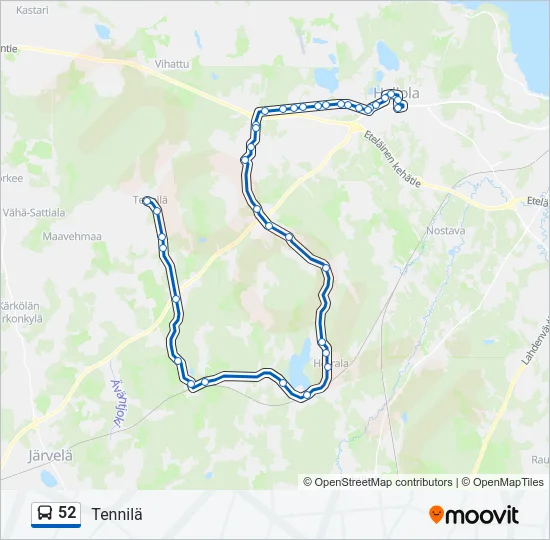 52 Bus Line Map