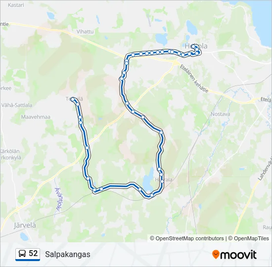 52 Bus Line Map