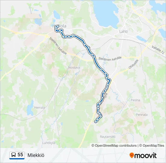 55 Bus Line Map