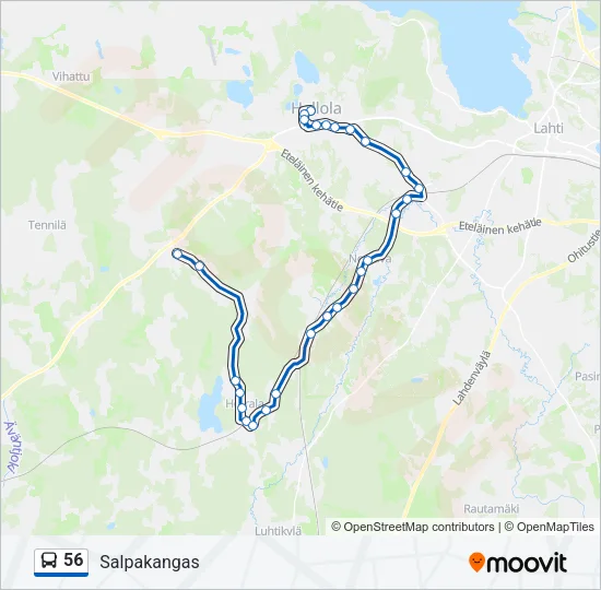 56 Bus Line Map