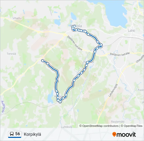56 Bus Line Map