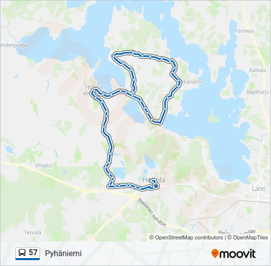 57 Bus Line Map