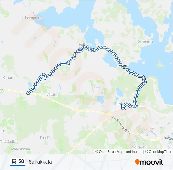 58 Bus Line Map