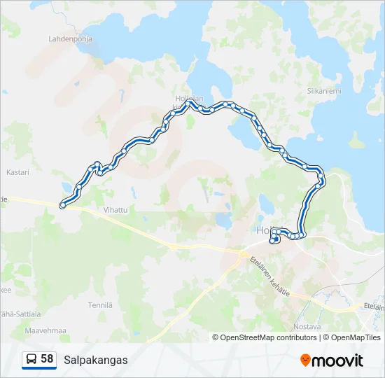 58 Bus Line Map