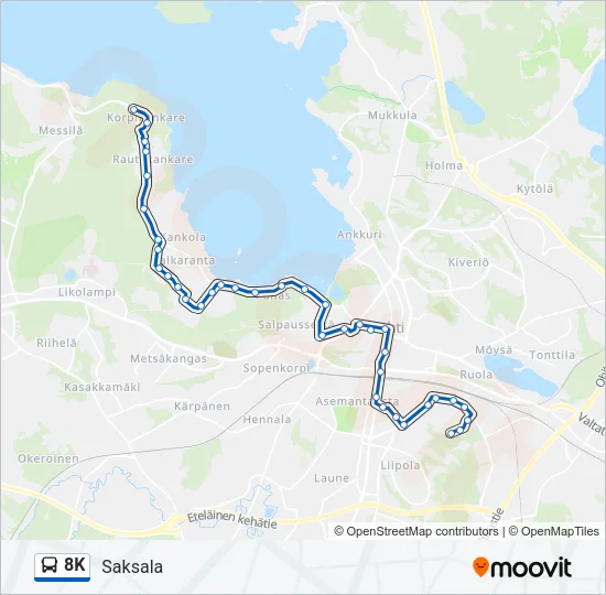 8K Bus Line Map