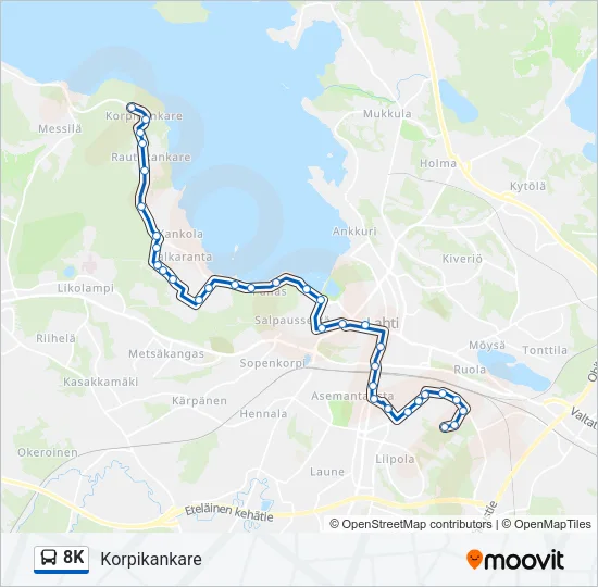 8K Bus Line Map