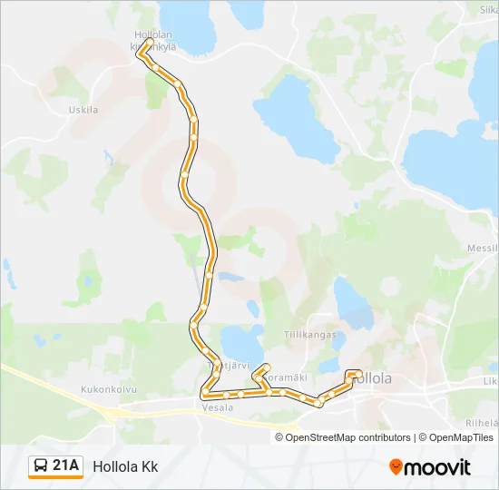 21A Bus Line Map