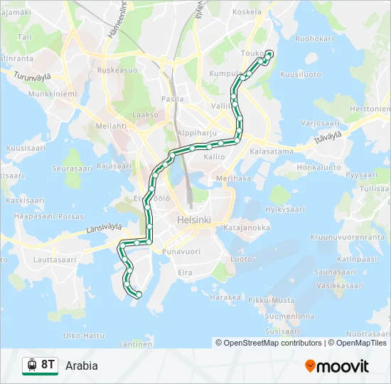 8T Tram Line Map