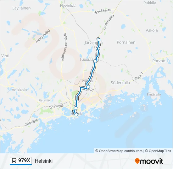 979X Bus Line Map