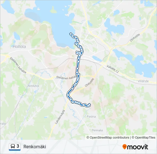3 Bus Line Map