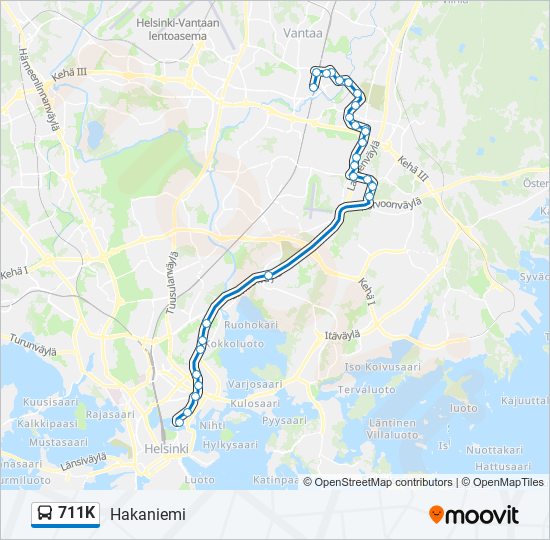711K bus Line Map