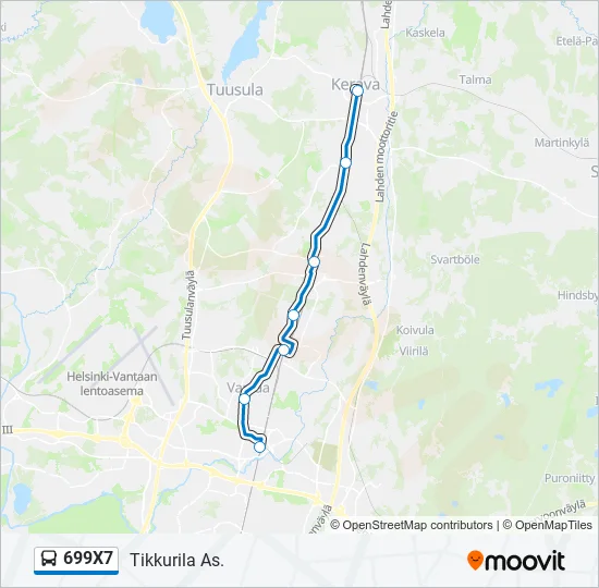 699X7 Bus Line Map