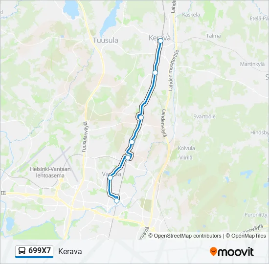 699X7 Bus Line Map