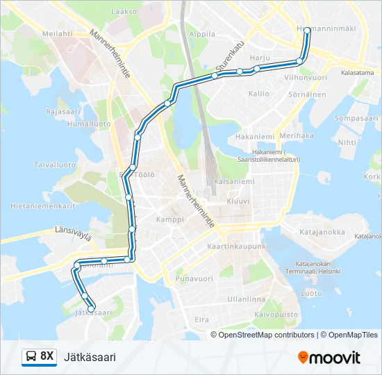 8X Bus Line Map