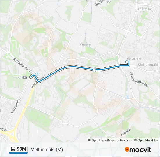 99M Bus Line Map