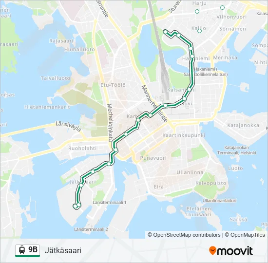 9B Tram Line Map
