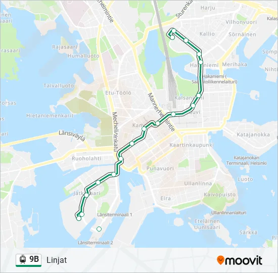 9B Tram Line Map