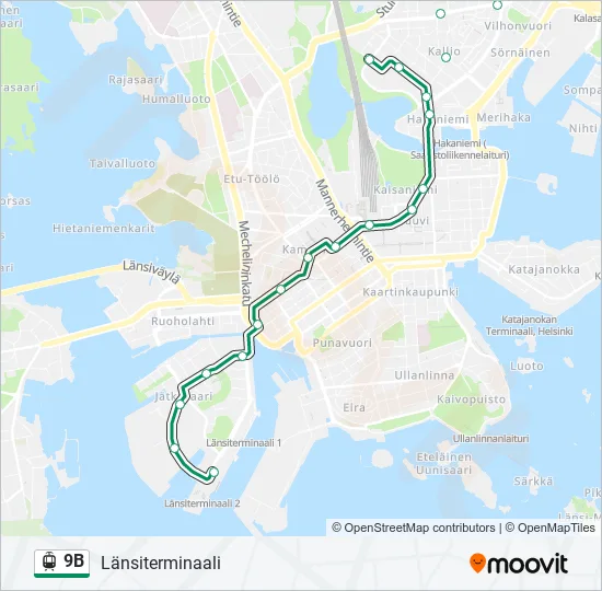 9B Tram Line Map