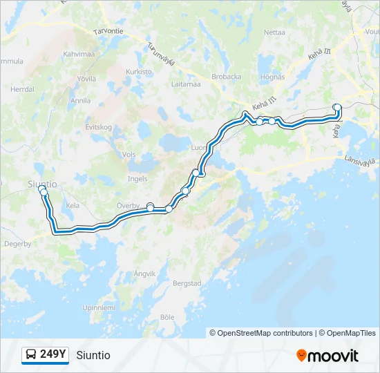 249Y Bus Line Map