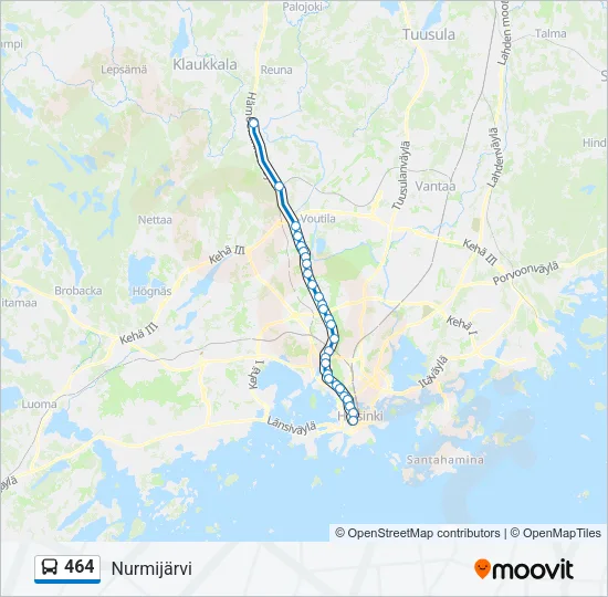 464 Bus Line Map