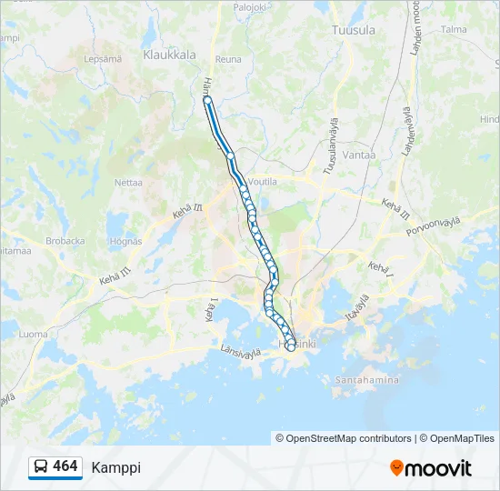 464 Bus Line Map