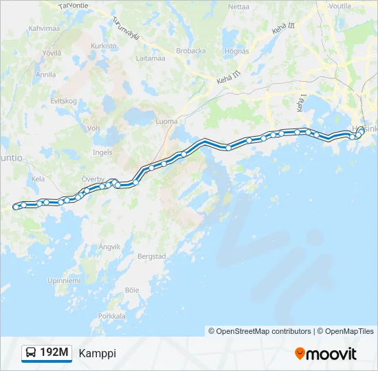 192M Bus Line Map