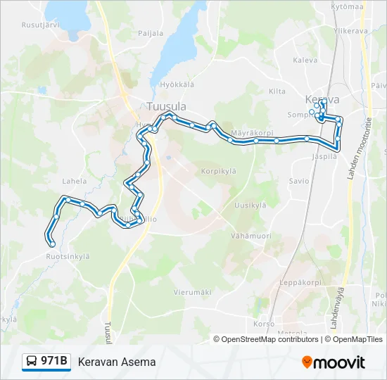971B Bus Line Map