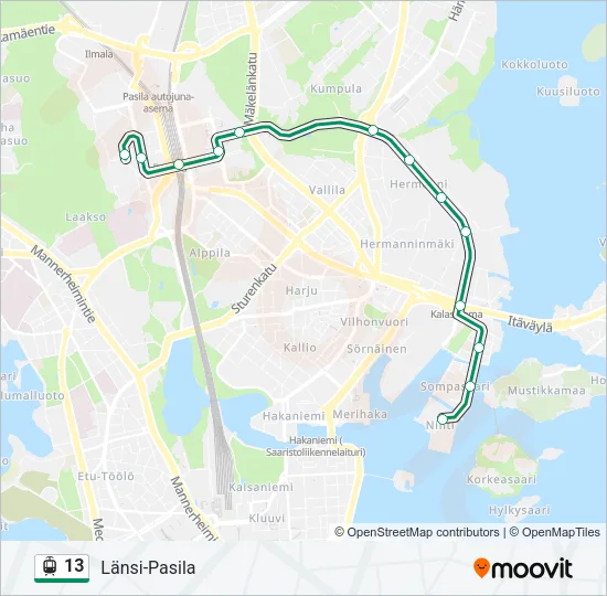 13 Tram Line Map