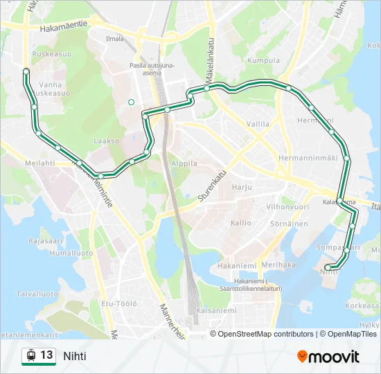 13 Tram Line Map