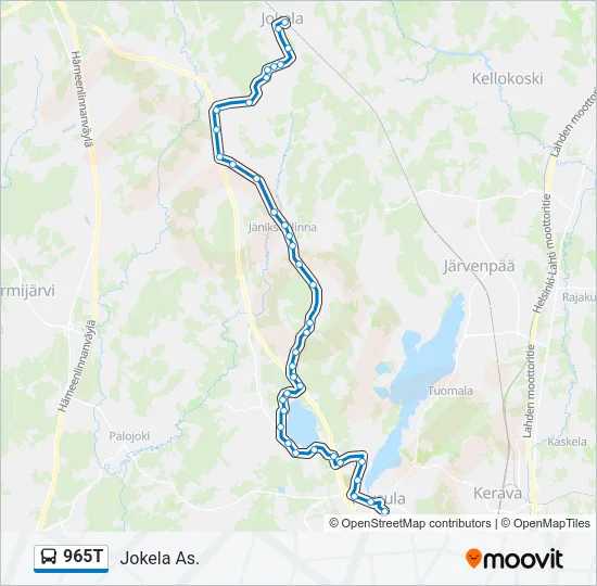 965T Bus Line Map
