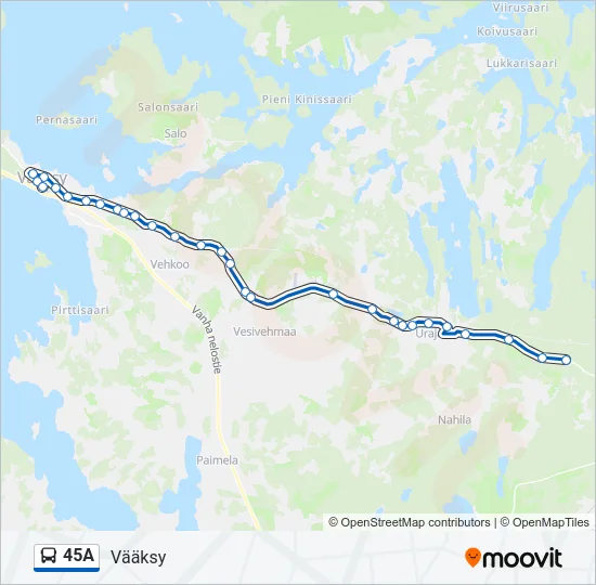 45A Bus Line Map