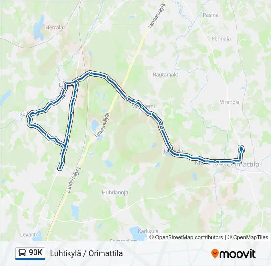 90K Bus Line Map