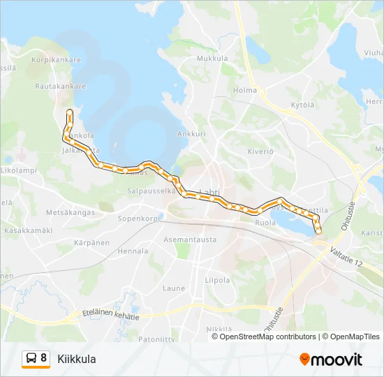 8 Bus Line Map