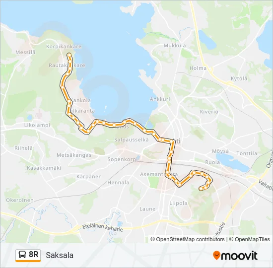 8R Bus Line Map