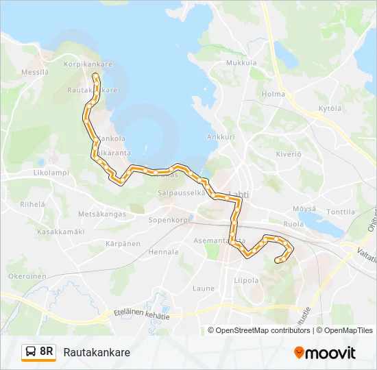 8R Bus Line Map