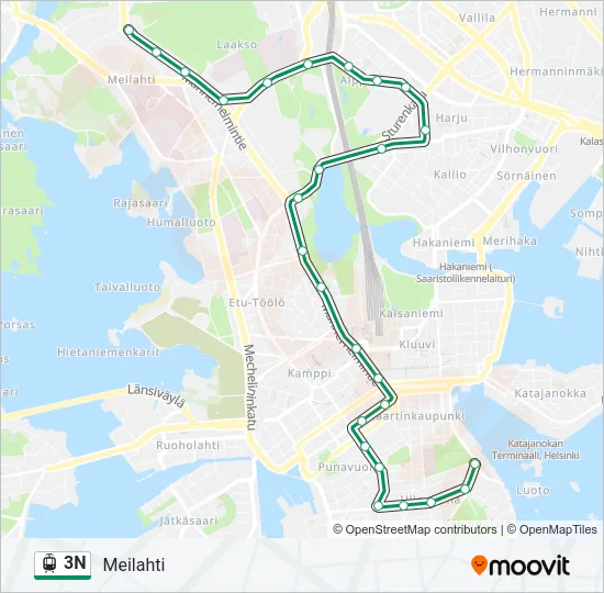 3N Tram Line Map