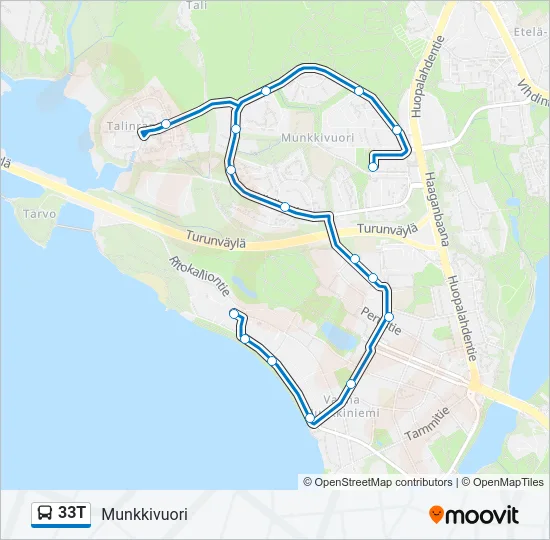 33T Bus Line Map