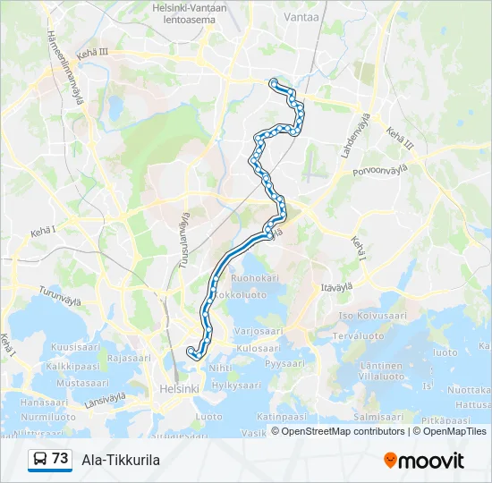 73 Bus Line Map