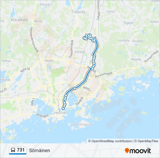 731 Bus Line Map