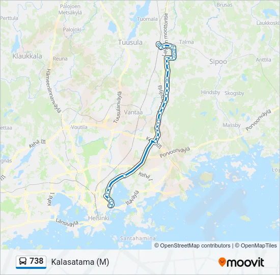 738 Bus Line Map